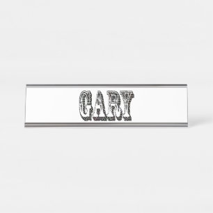 Gary Mannen Name Logo, Bureau Naambordje
