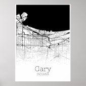 Gary Map - Indiana - City Map Poster (Voorkant)