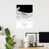 Gary Map - Indiana - City Map Poster (Thuiskantoor)