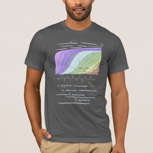 GARY-peptide, AUC-thema, aangepaste tekst, donker T-shirt (Voorkant)