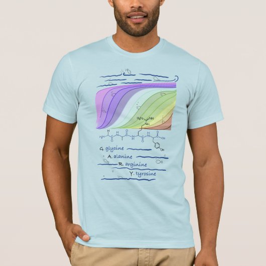 GARY-peptide, AUC-thema, aangepaste tekst, licht T-shirt (Voorkant)