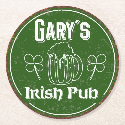 Gary´s Irish Pub Ronde Kartonnen Onderzetter (Voorkant)