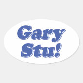 Gary Stu! Ovale Sticker (Voorkant)
