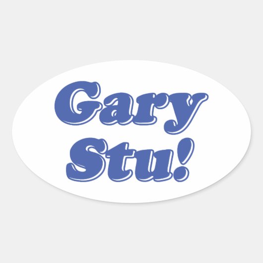 Gary Stu! Ovale Sticker (Voorkant)
