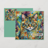 GARY ~ Verjaardag Kaart ~ Cat Multicolors ~ (Voorkant / Achterkant)