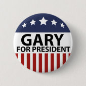 Gary voor President Ronde Button 5,7 Cm (Voorkant)