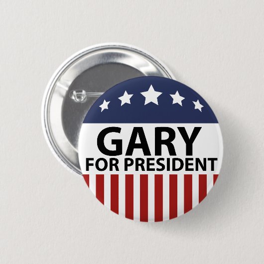 Gary voor President Ronde Button 5,7 Cm (Voorkant /achterkant)