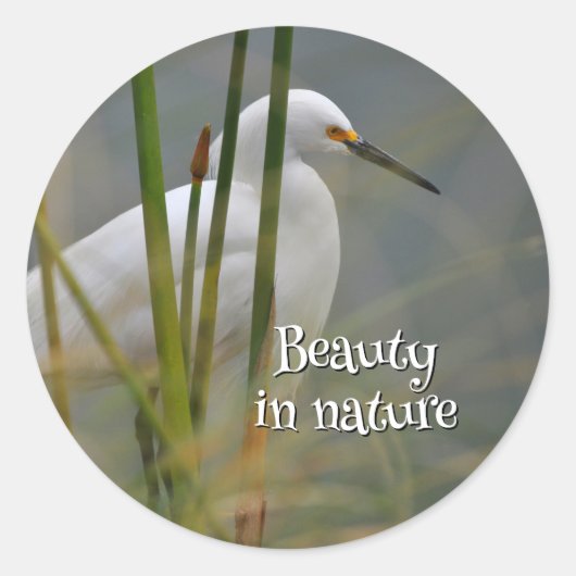 Garza blanca ronde sticker (Voorkant)