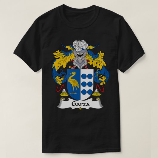Garza Coat of Arms Family Crest T-shirt (Design voorkant)