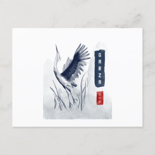 GARZA Japanse stijl sumi-e Briefkaart