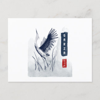 GARZA Japanse stijl sumi-e Briefkaart