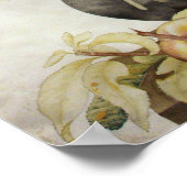 Garzoni - anjers , bloemen op steen met leanine poster (Hoek)