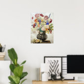 Garzoni - anjers , bloemen op steen met leanine poster (Thuiskantoor)