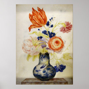 Garzoni - Chinees porseleinen pot met Bouquet Poster