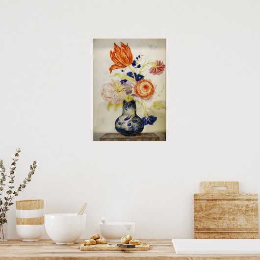 Garzoni - Chinees porseleinen pot met Bouquet Poster (Keuken)
