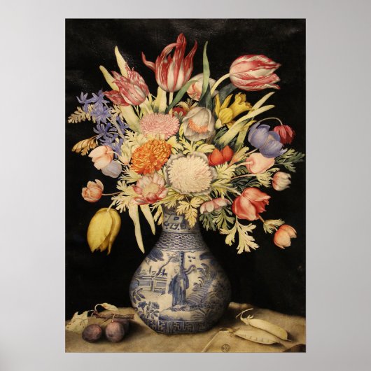 Garzoni - Chinese Vase, Tulpen, Bloemen, Plums Poster (Voorkant)