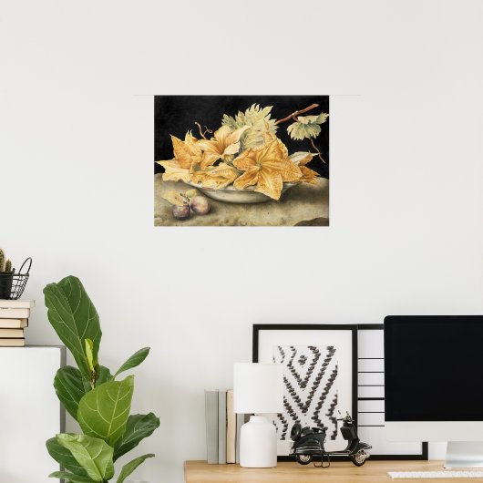 Garzoni - stilstaand leven met pompoen en wijn poster (Thuiskantoor)