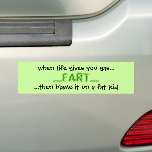 gas bumpersticker (Op auto)