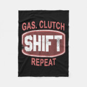 Gas Clutch Shift Repeat Funny Car Enthusiast Manua Fleece Deken (Voorkant)