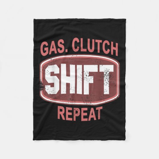 Gas Clutch Shift Repeat Funny Car Enthusiast Manua Fleece Deken (Voorkant)