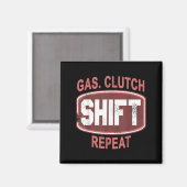 Gas Clutch Shift Repeat Funny Car Enthusiast Manua Magneet (Voorkant / Achterkant)
