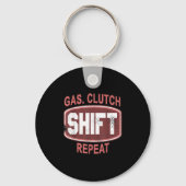 Gas Clutch Shift Repeat Funny Car Enthusiast Manua Sleutelhanger (Voorkant)
