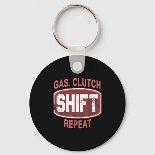 Gas Clutch Shift Repeat Funny Car Enthusiast Manua Sleutelhanger (Voorkant)