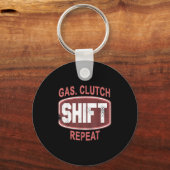 Gas Clutch Shift Repeat Funny Car Enthusiast Manua Sleutelhanger (Voorkant)