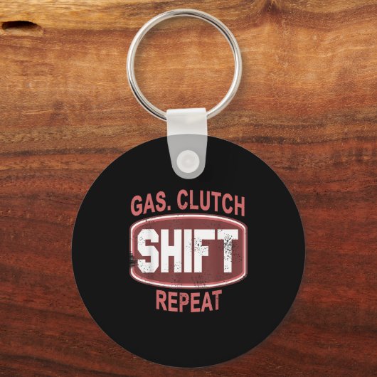 Gas Clutch Shift Repeat Funny Car Enthusiast Manua Sleutelhanger (Voorkant)