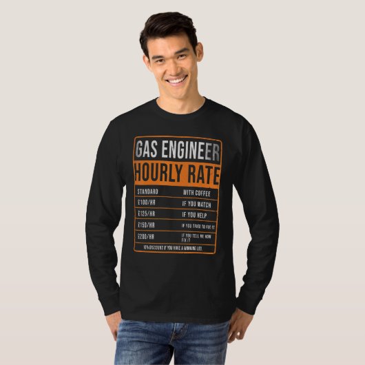 Gas Engineer Uurly Rate Uk Hewel Engineer T-shirt (Voorkant volledig)
