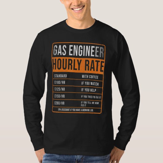 Gas Engineer Uurly Rate Uk Hewel Engineer T-shirt (Voorkant)