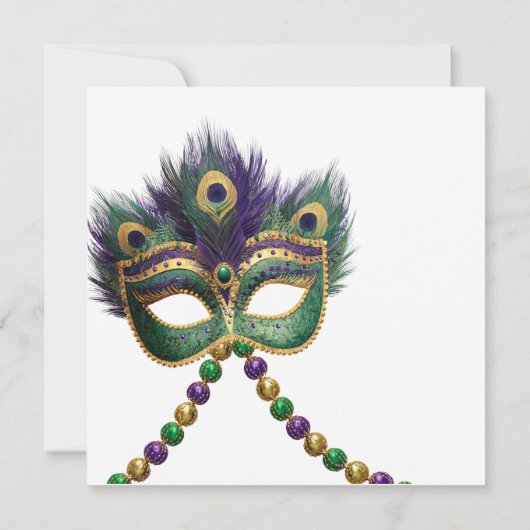Gas Lamp | Mardi Gras Beads | Masquerade  Kaart (Achterkant)