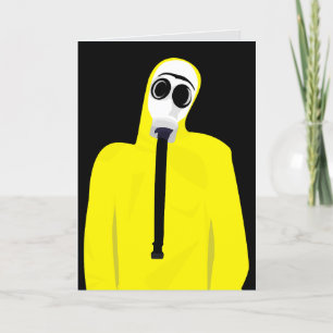 GAS MASK BIRTHDAY WENSKAART FEESTDAGEN KAART