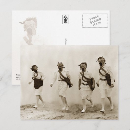 Gas Mask Drill, Scott Field, Illinois Briefkaart (Voorkant / Achterkant)