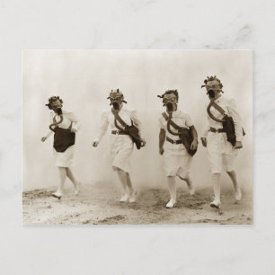 Gas Mask Drill, Scott Field, Illinois Briefkaart