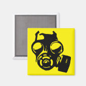 Gas Mask Gasmask Grafisch Sjabloon Koelkastmagneet Magneet (Voorkant / Achterkant)
