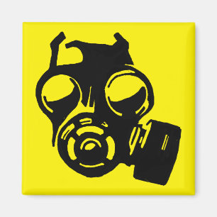Gas Mask Gasmask Grafisch Sjabloon Koelkastmagneet Magneet