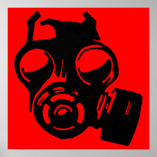 Gas Mask Gasmask Grafisch Sjabloon Poster Bord