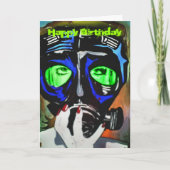 'Gas Mask Girl' Verjaardag Kaart (Voorkant)
