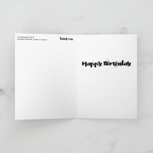 'Gas Mask Girl' Verjaardag Kaart (Binnen)