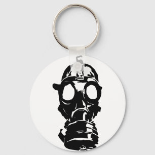 GAS MASK STENCIL SLEUTELHANGER