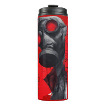Gas Mask Trash Polka Rood Zwart Thermische Tumbler