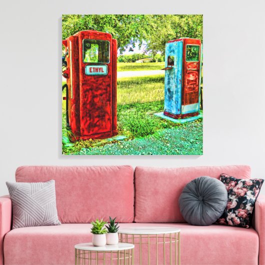  Gas Pomp Fotografie Canvas (Insitu (Woonkamer))