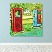 Gas Pomp Fotografie Canvas (Insitu (Houten vloer))