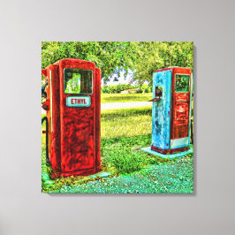 Gas Pomp Fotografie Canvas Afdruk