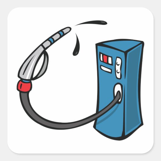 Gas Pump Square Sticker (Voorkant)