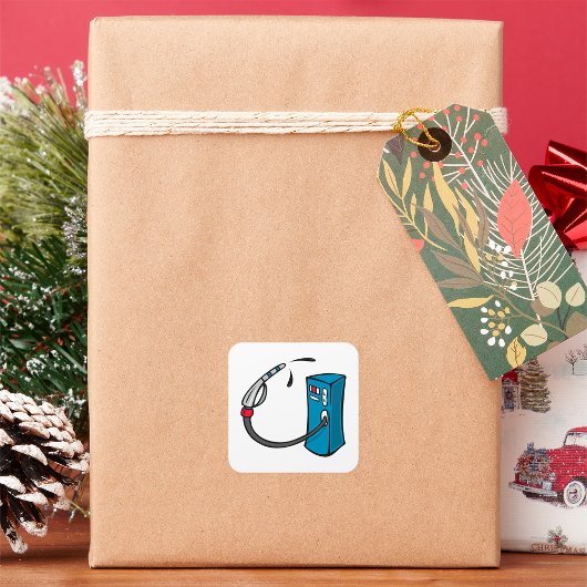 Gas Pump Square Sticker