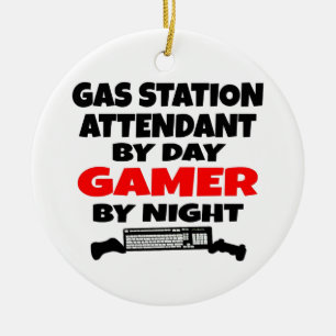 Gas Station Attendant Gamer Keramisch Ornament