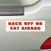Gas terug of eet airbag bumpersticker (Op auto)