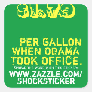 Gas was $1,79 per Gallon toen Obama Kantoor nam Vierkante Sticker